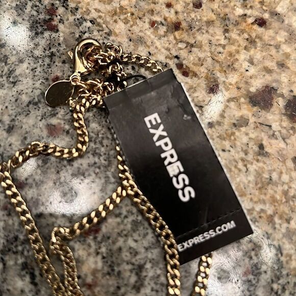 NWT Express Elegant Black and Gold Necklace with Lariat detail - Picture 11 of 11